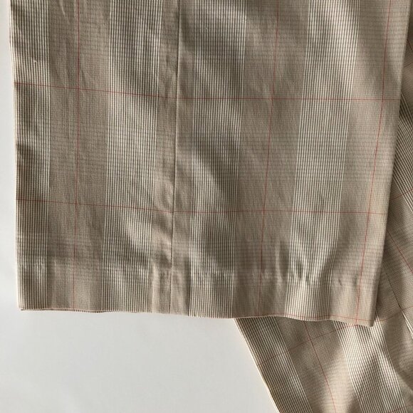 Anne Klein Vintage Check Pants in Polyester/Rayon Blend Tan, White, Orange Sz 8 - Picture 7 of 14